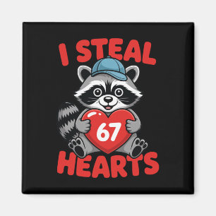 Aimant Je vole 67 cœurs drôle 67 Saint-Valentin Raton lav
