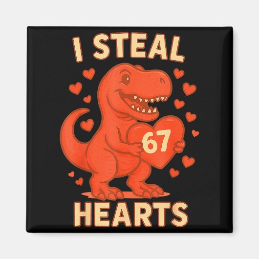 Aimant Je vole 67 cœurs Saint-Valentin 67 Mème 6 7 (Devant)