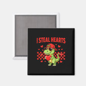 Aimant Je vole des cœurs Saint-Valentin Dinosaure Mignon (Recto/Verso)