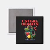 Aimant Je vole des cœurs T-rex Mignon Saint-Valentin (Recto/Verso)
