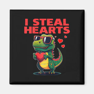Aimant Je vole des cœurs T-rex Mignon Saint-Valentin