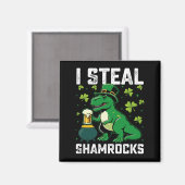 Aimant Je vole des Shamrocks à Rex Dinosaur St Patrick's  (Recto/Verso)
