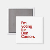 Aimant Je vote pour Ben Carson 2016 (Recto/Verso)