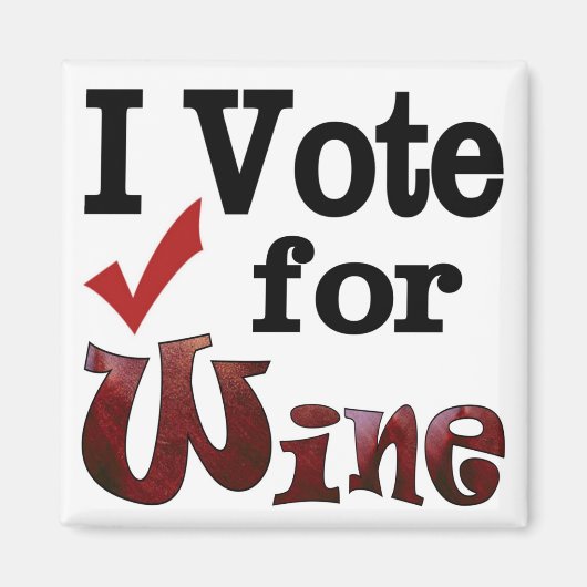 Aimant Je vote pour le vin (Devant)