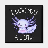 Aimant Je vous aime beaucoup Axolotl en amour Faux Canvas (Devant)