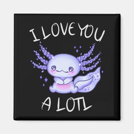 Aimant Je vous aime beaucoup Axolotl en amour Faux Canvas (Devant)