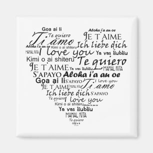 Aimant Je vous aime dans d'autres langues 5