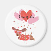 Aimant Je Vous Emmerde Mignonne Chien Dachshund Coeur Rou (Devant)