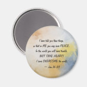 Aimant Jean 16:33 J'AI SURMONTÉ le monde! (Recto/Verso)