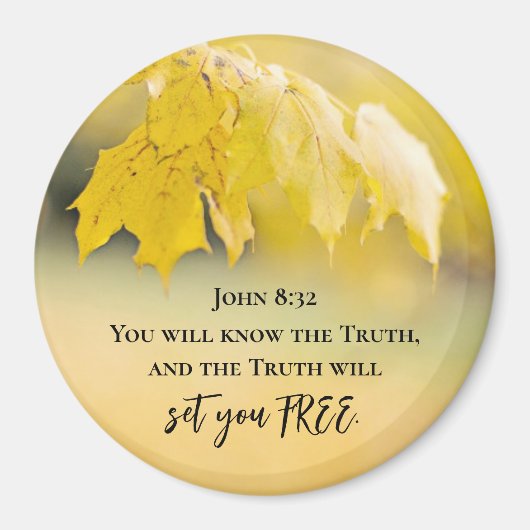 Aimant Jean 8:32 La Vérité vous mettra LIBRE Bible Verse (Devant)