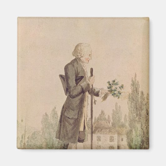 Aimant Jean-Jacques Rousseau Rassembler des herbes (Devant)