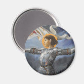 Aimant Jeanne d'Arc avec bannière (Recto/Verso)