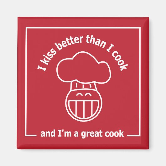 Aimant J'embrasse mieux que je cuisine, et je suis un gra (Devant)