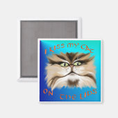 Aimant J'Embrasse Mon Chat Sur L'Aimant Des Lèvres (Recto/Verso)