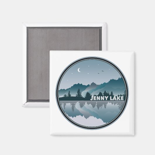 Aimant Jenny Lake Grand Teton National Park Réflexion (Recto/Verso)
