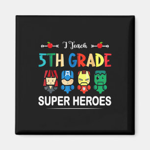 Aimant J'Enseigne Superhéros de 5e année Ck To School Tea