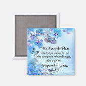 Aimant Jeremiah 29:11 Tropical Orchids Butterfly Bible (Recto/Verso)