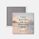 Aimant Jérémie 31:3 Je vous ai aimés Bible Ocean Sunset (Recto/Verso)