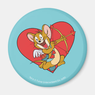 Aimant Jerry Mouse habillée en Valentine Cupide