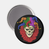 Aimant Jester Crâne effrayant Goth Mardi Gras Clown (Recto/Verso)