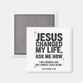 Aimant Jésus a changé ma vie Demandez-moi comment Bible c (Recto/Verso)