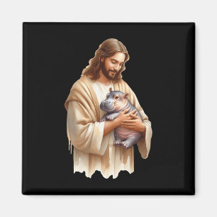 Aimant Jésus Aime Moo Deng Bouncy Pig Cute Ba