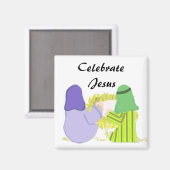 Aimant Jésus bébé avec Marie et Joseph (Recto/Verso)