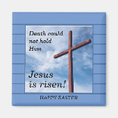 Aimant JÉSUS Bleu EST REPOSÉ Pâques (Devant)