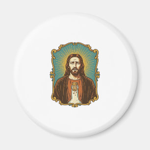Aimant Jésus Bouchon de Vin Cassé Bouteille Sommelier Par