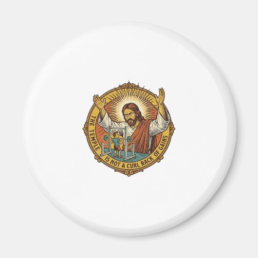 Aimant Jésus Boucle de biceps en colère Support à squats (Devant)