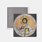 Aimant Jésus-Christ Pantocrator Art iconographique byzant (Recto/Verso)