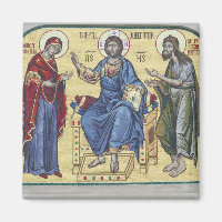 Jésus Christ Theotokos et Jean l'icône baptiste