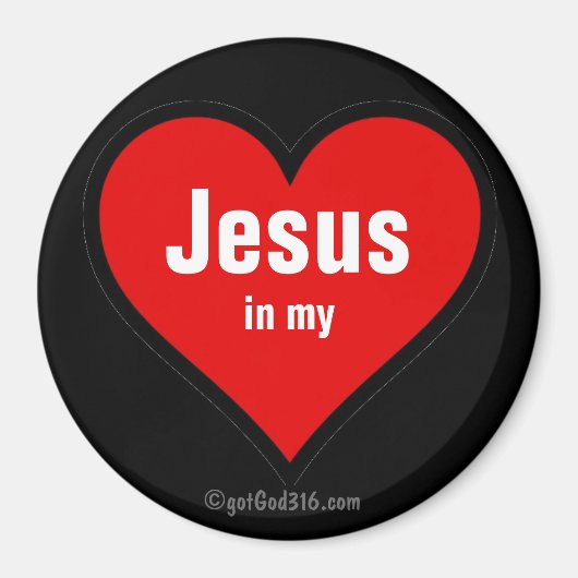 Aimant Jésus dans mon coeur gotGod316.com (Devant)