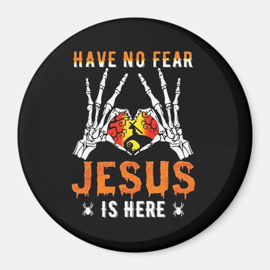 Aimant Jésus Est Coeur Squelette Main (Devant)