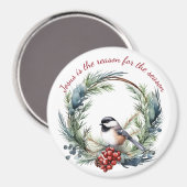 Aimant JÉSUS EST LA RAISON DE LA SAISON Citation de Noël (Recto/Verso)