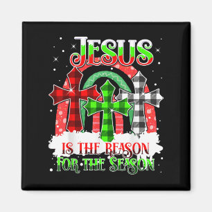 Aimant Jésus Est La Raison De La Saison Noël Arc-en-ciel