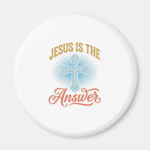 Aimant Jésus Est la Réponse Croix Chrétienne Conception V