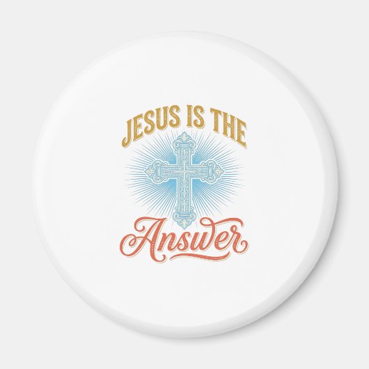 Aimant Jésus Est la Réponse Croix Chrétienne Conception V (Devant)