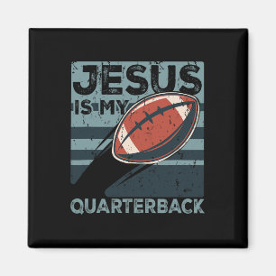 Aimant Jésus est mon quart-arrière ballon de football chr