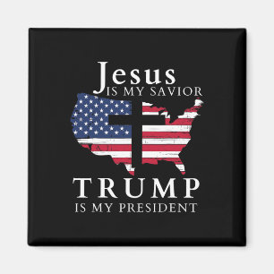 Aimant Jésus est mon sauveur Trump est mon président