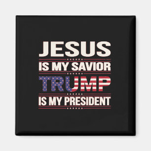 Aimant Jésus Est Mon Sauveur Trump Est Mon Président Amér