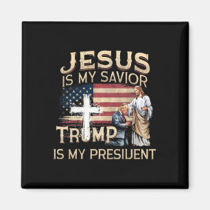 Aimant Jésus Est Mon Sauveur Trump Est Mon Président Amér