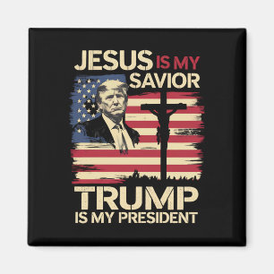 Aimant Jésus est mon sauveur Trump est mon président Drap
