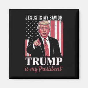 Aimant Jésus est mon sauveur Trump est mon président élec