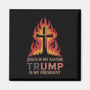 Aimant Jésus est mon sauveur Trump mon président conserva