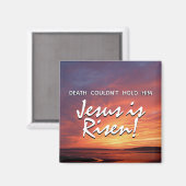 Aimant JÉSUS EST RENOUVELÉ Le coucher du soleil de Pâques (Recto/Verso)