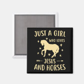 Aimant Jésus Et Chevaux Cadeaux Cheval Pour Filles Femmes (Recto/Verso)