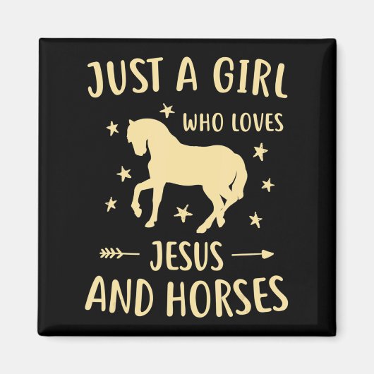 Aimant Jésus Et Chevaux Cadeaux Cheval Pour Filles Femmes (Devant)