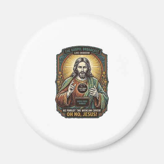 Aimant Jésus Fond Écran Noir Couverture Webcam Virtuelle (Devant)