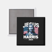 Aimant Jesus For Harris Kamala 2024 (Recto/Verso)